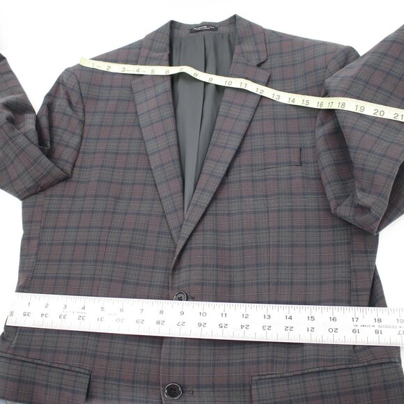 John Varvatos Sport Coat Mens 40R Cotton Blend Soho Fit Two Button Plaid notch - Picture 9 of 13